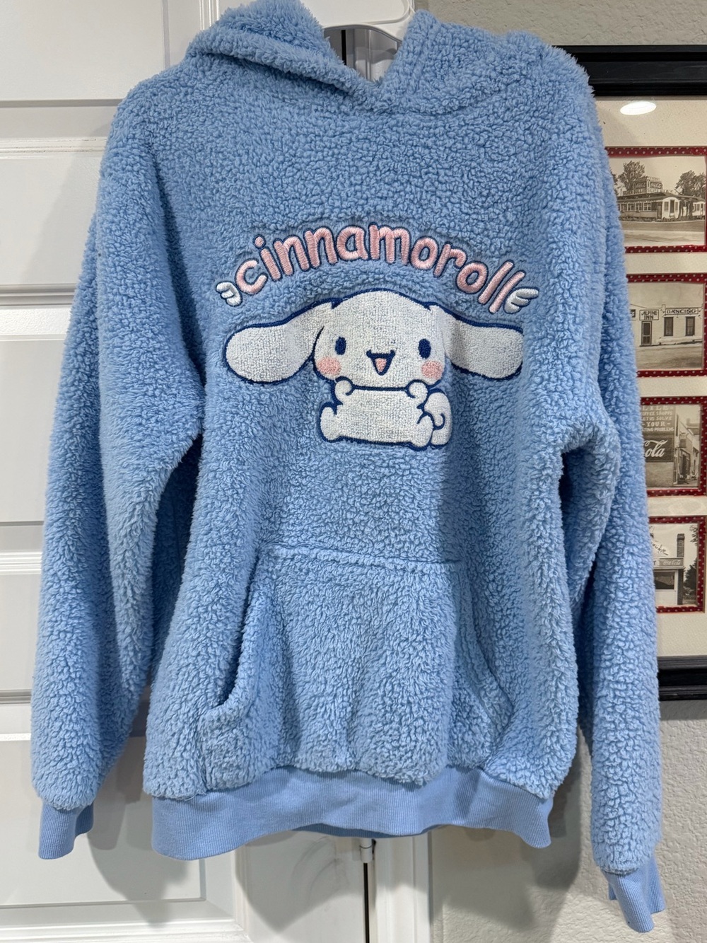 Sanrio Cinnamoroll Light Blue Plush Women's lounge/pajama hoodie and  Short set